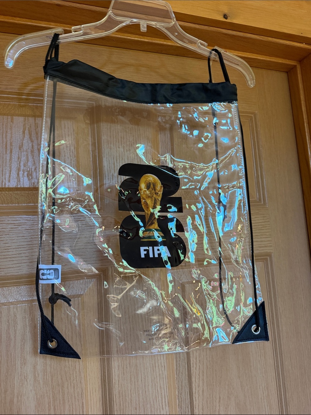 FIFA Clear Black Drawstring Kids Backpack